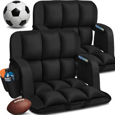 Stadium Seats with Back Support 2 Pack, 12-Grid Ergonomic 4.7" Thick Bleacher Ch