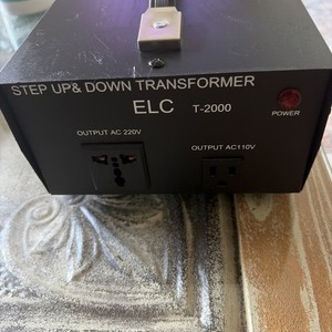 ELC T-2000 2000-Watt Voltage Converter Transformer w/ Circuit Breaker Protection