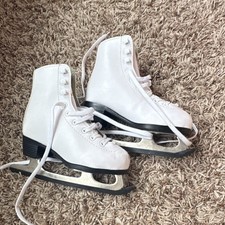 American Athletic 512 Girls White Youth Figure Skates Size 11Y