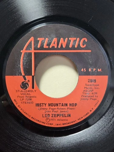 Led Zeppelin Black Dog / Misty Mountain Hop 7" Atlantic 2849 VG+ 45 RPM