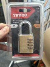 Timco - Brass Combi Padlock (Size 38mm - 1 Each)