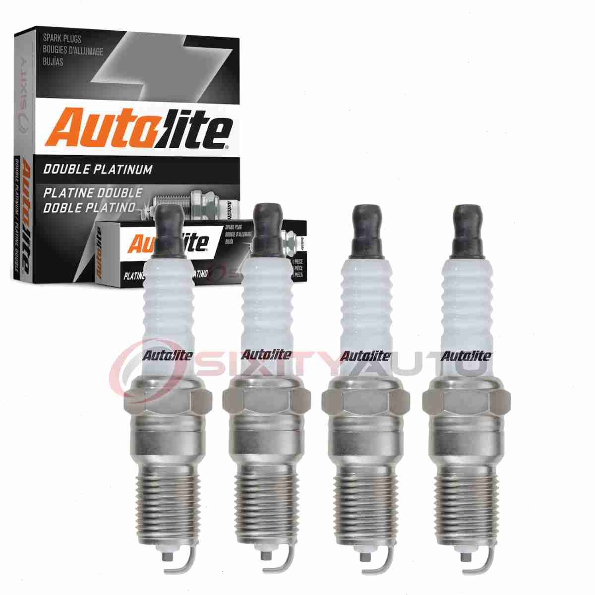 4 pc Autolite Double Platinum Spark Plugs for 1984-1994 Mercury Topaz 2.3L lb