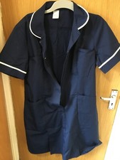 Alexandra Navy Blue Ladies Workwear Care Uniform Pockets Slipover Zip Poppers