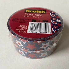 Scotch Duck Duct Tape Stars 10 Yards July 4th Red White Blue Craft Decorative