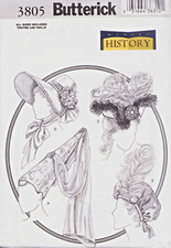 Hats Bonnets Victorian Scotland Queen Prairie Medieval Butterick 3244 Sewing