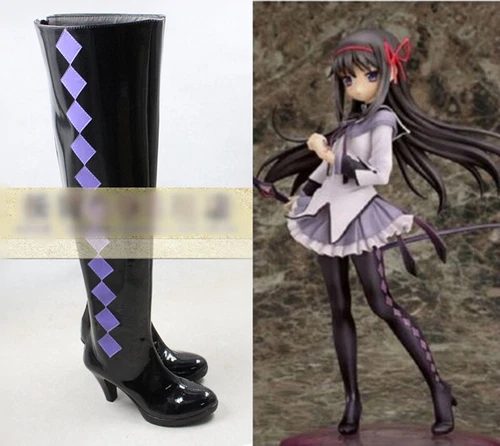 Magical Girl Akemi Homura Anime Cosplay Shoes Boots Halloween Custom Made - Picture 1 of 4