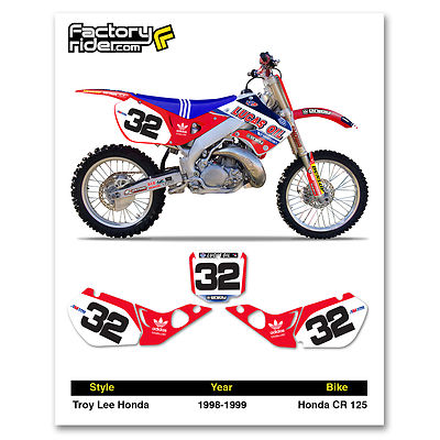 #ad 1998 1999 HONDA CR 125 Number Plate Dirt Bike Graphics TLD By Enjoy MFG $58.95