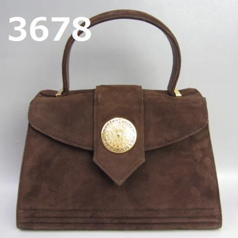 Borsa tote YSL Yves Saint Laurent borsa a mano pelle scamosciata patta colore marrone logo JP