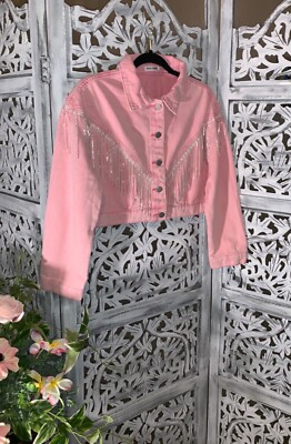 womens pink western short coat large 