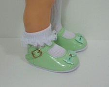 Light Green Patent Mary Jane w/Bow Doll Shoes For Chatty Cathy Debs 