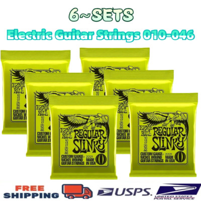 Ernie Ball Regular Slinky Nickel Wound Electric Guitar Strings 10-46 2221 6 Sets