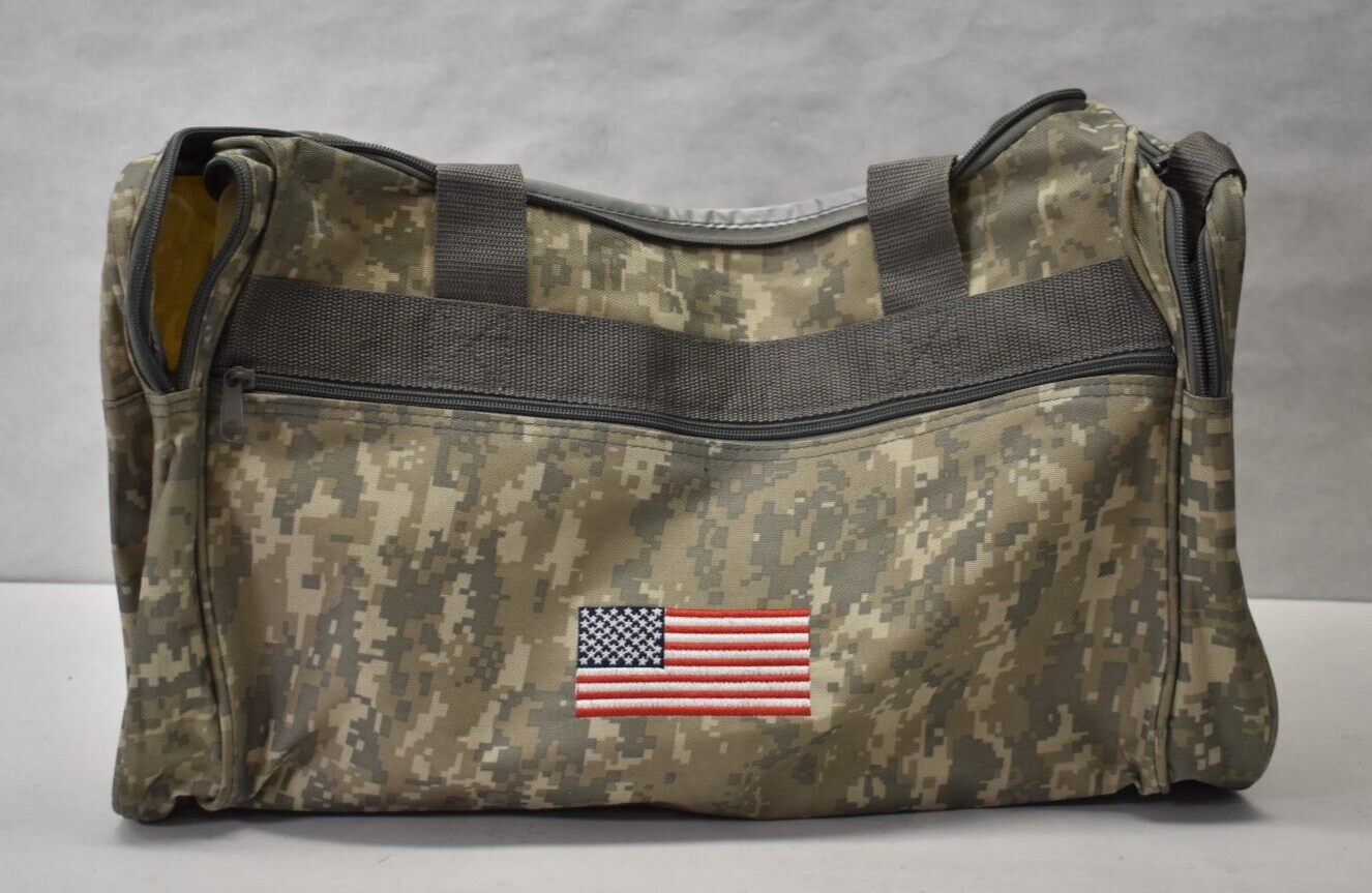 NRA Digital Camo Duffel Bag Canvas Military Tactical Carry Case 20" x 9