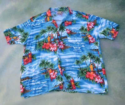 Vintage Arena Men's Hawaiian Republica Dominicana Tropical Shirt Size XXL.