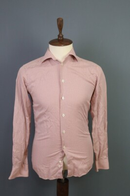 Eton Slim Multicolor Check Long Sleeve Button Down Shirt Size 38 / 15
