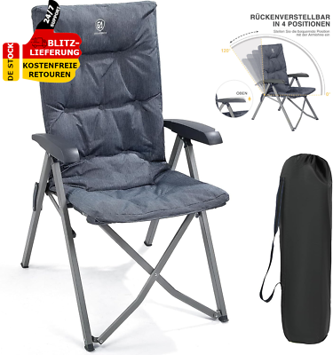 Campingstuhl Klappstuhl 6D Cm Gepolstert Gartenstuhl Mit 4 Positionen Angelstuhl