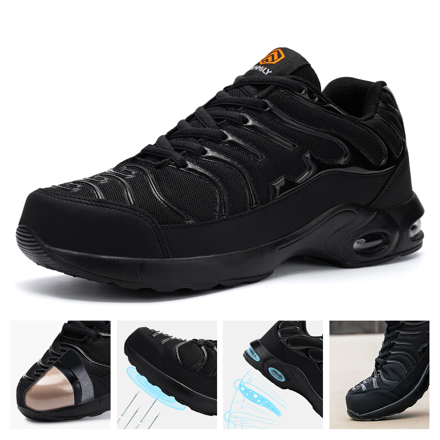 DYKHMILY Steel Toe Work Shoes 