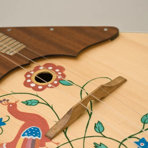 Wooden bridge for Balalaika, Domra, Mandolin, 15mm, Ash, Handmade, Brown varnish