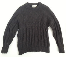 Gaeltarra Ireland Vintage Wool Sweater Jumper Pullover Women's Cable Knit Brown