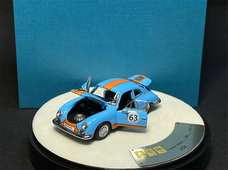 PGM 1:64 Classic vehicle 356 Gulf Racing #63 Full Open Diecast