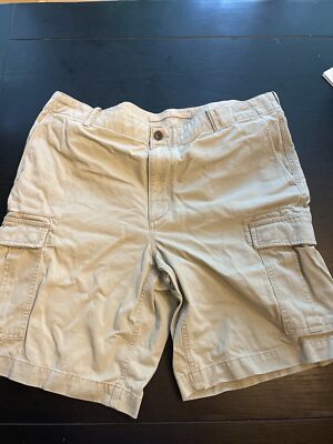 Lands End Mens Cargo Shorts Size 42 Tan