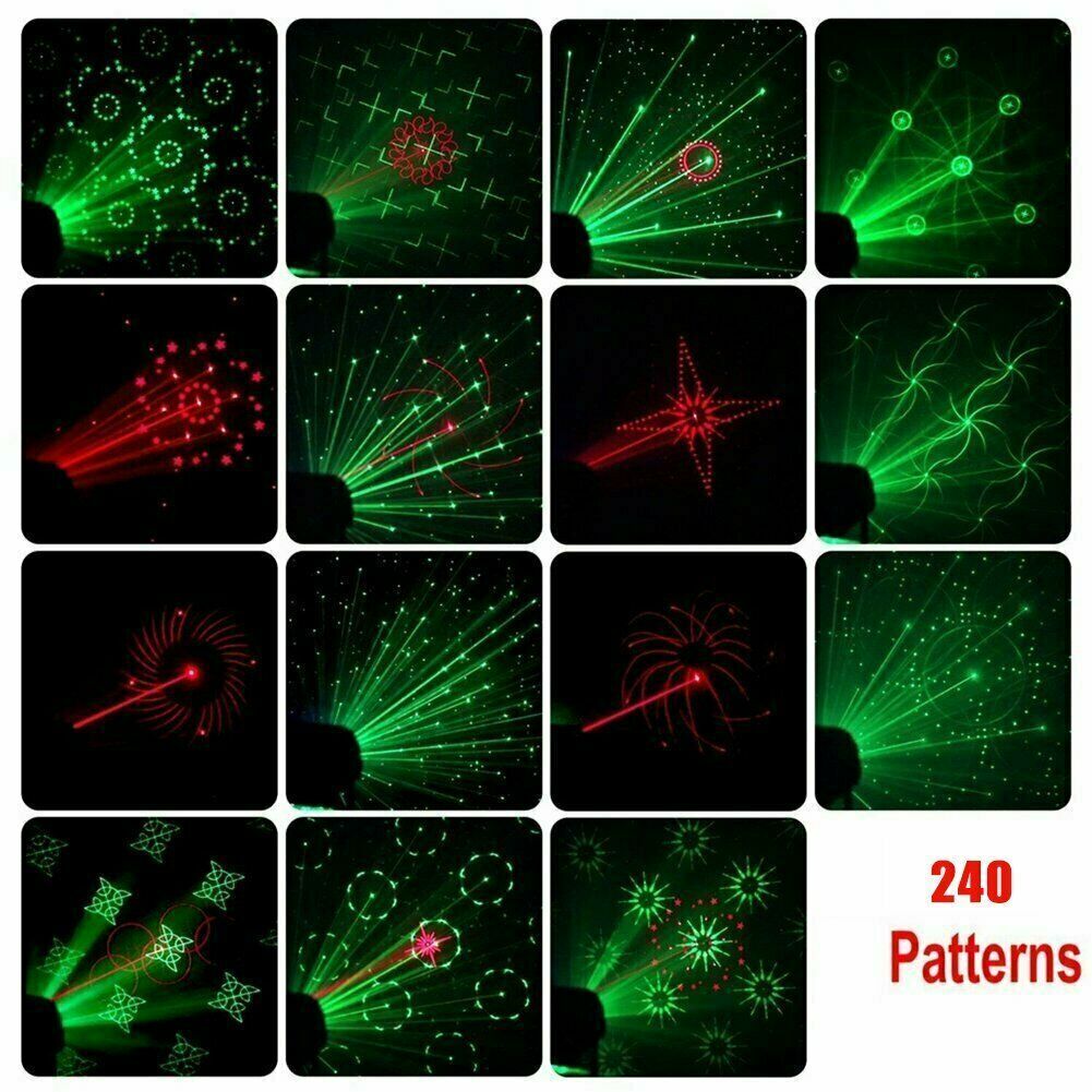 240 Muster Lichteffekt RGB LED Laser Projektor Disco Party Bühnenbeleuchtung DHL