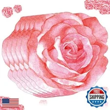 Teling Disposable Table Placemats 13 Inch Pink Flower Paper Placemats for Bri