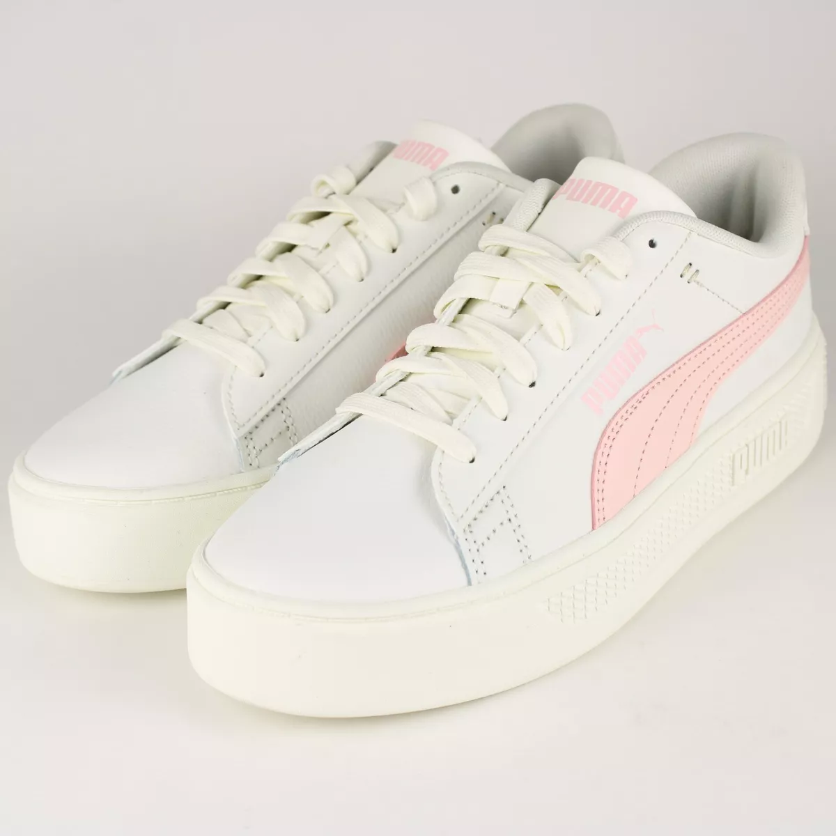 White and pink sales platform sneakers