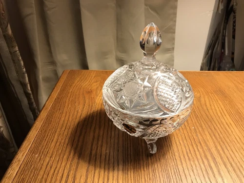 Vintage Waterford Footed Covered Candy Dish. Used