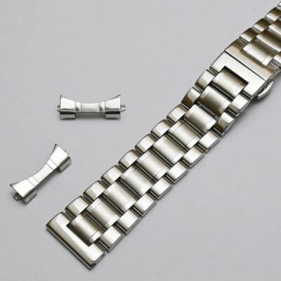 Quick Release Watch Strap Curved End Solid Stainless Steel Bracelet Band 18-24mm