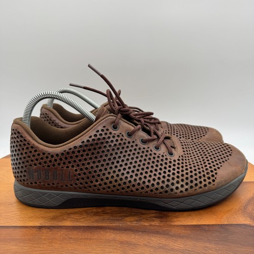 Nobull Leather Trainer Mens 12.5 Shoes Brown Training Lifting Athletic Sneakers