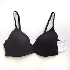 Tranquil & True Womens Size 34B T-Shirt Bra Lightly Lined Microfiber Black