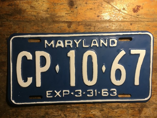MARYLAND RESTORED 1963 ANTIQUE MOTOR VEHICLE TAGS LICENSE PLATE