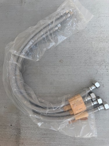 Plumbing Lot 4 pcs 1/2"FIP X 3/8"Comp X 24" SS Faucet Supply Connector/Lines