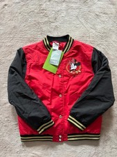 Disney Girl's Minnie Mouse Varsity Jacket Red Disney Store Size 9/10 NWT
