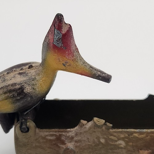 Rare 1950’s Woodpecker on Log Metal Cast Iron Toothpick Holder Dispenser Read - Picture 3 of 12