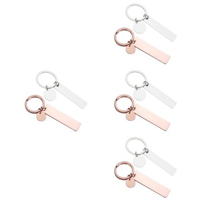 Set of 4 Schlüsselanhänger-Rohlinge Aus Edelstahl DIY Schlüsselanhänger-Zubehör