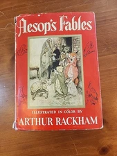 ~Vtg~ Aesop's Fables HC 1939 1st American Print Illustrated By Arthur Rackham 