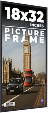18x32 Frame Black Real Wood Picture Frame Width 0.75 inches  Interior Frame Dep