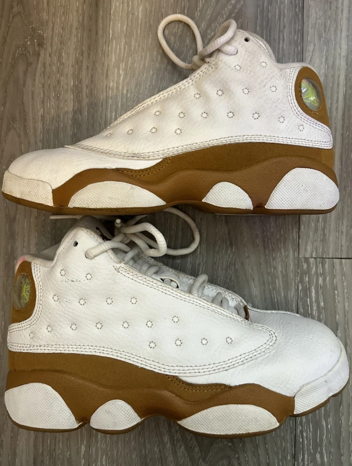 Nike Air Jordan 13 Retro Trigo Talla 2y Blanco Y Trigo Foto 3 de 4