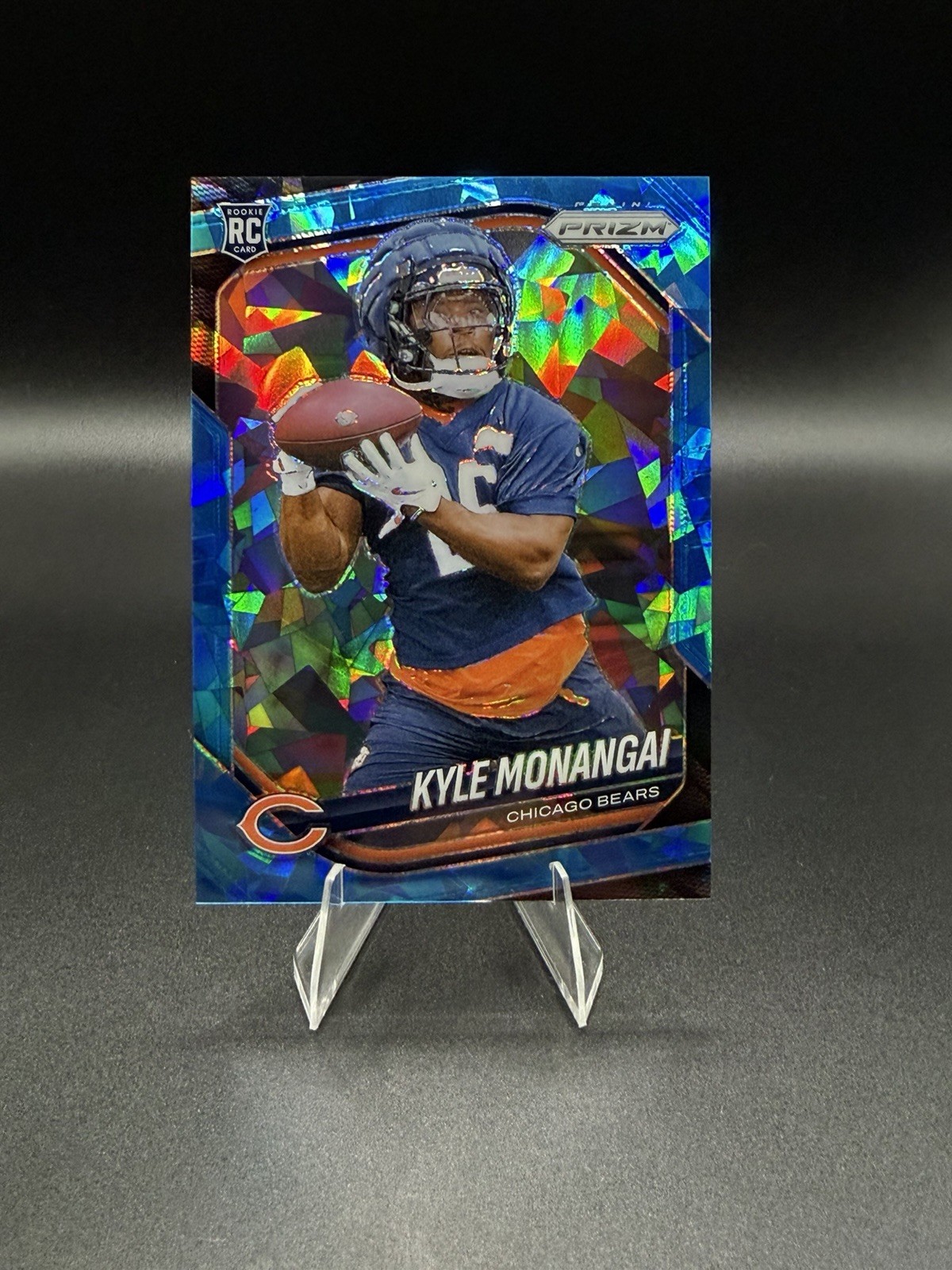 2025 Panini Prizm Rookie Kyle Monangai #348 Cracked Blue Ice Rookie /99 Bears