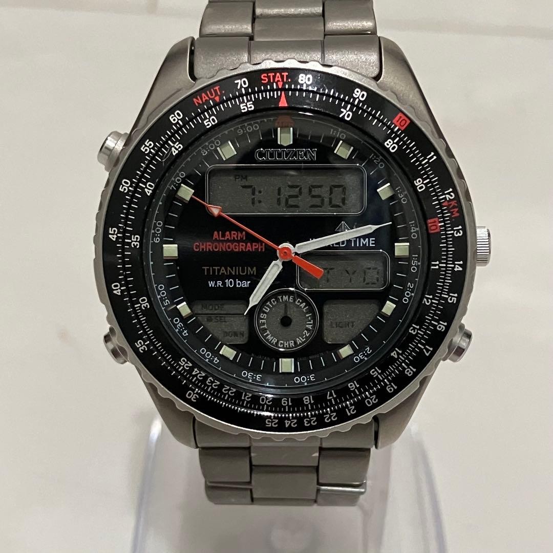 Used CITIZEN C420 Citizen Promaster Navihawk Titanium Ana-Digi image 2
