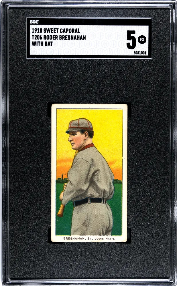 1910 Sweet Caporal (T206) Roger Bresnahan With Bat SGC 5