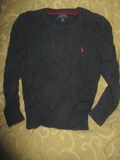 Polo Ralph Lauren Youth Boys Cable Knit Sweater Navy Size 7