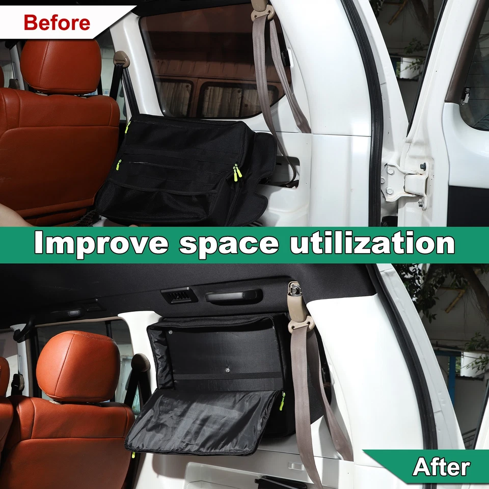 Rear Trunk Right Side Window Storage Bag For Toyota Land Cruiser Prado 1996-2002 — 第 3/4 张图片