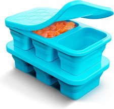 Silicone Freezer Trays with Lid, Stackable 1 Cup Silicone Freezer Molds, Easy to