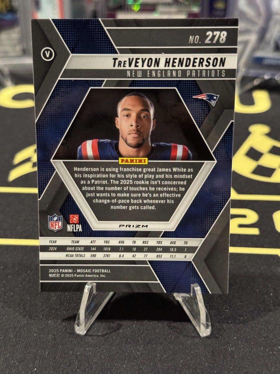 2025 Panini Mosaic TreVeyon Henderson RC Variation Silver Prizm