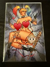 Hardlee Thinn #1 Virgin Naughty Variant by RB WHITE Harley Venomized comic cover