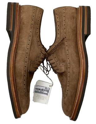 Brunelli Cucunelli Suede Lace-up Size 11!!! NEW BRUNELLO CUCINELLI COGNAC SUEDE WINGTIP BROGUE LACE UP  main image 3