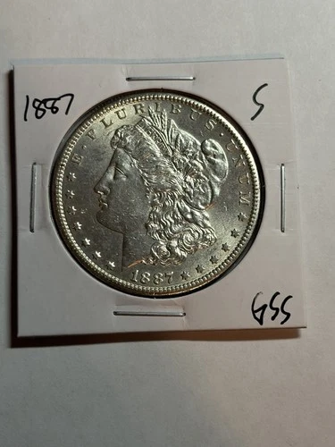 1887-S Morgan Silver Dollar Coin UNC Tough Date