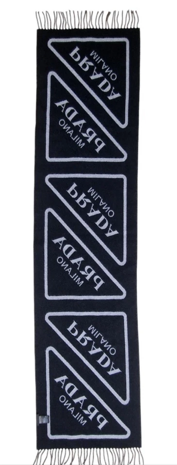 Mantón de cachemir de doble cara PRADA en negro y gris ¡¡AGOTADO!! RARO!!! Foto 3 de 4